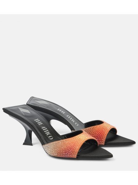 Satin mules The Attico orange