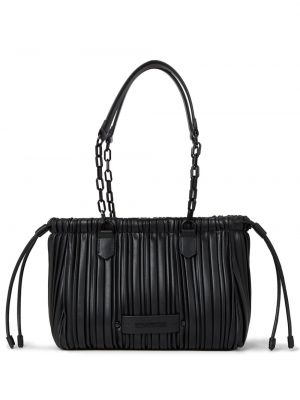 Plisirana nakupovalna torba Karl Lagerfeld črna