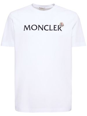 Jersey pamut póló Moncler fehér