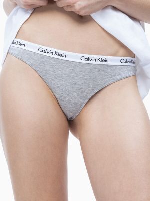 Tangas de algodón Calvin Klein gris