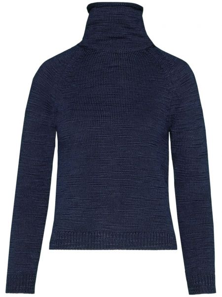 Vuneni dugi džemper s patentnim zatvaračem Maison Margiela plava