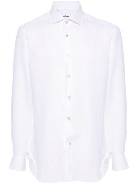 Λινό πουκάμισο Kiton λευκό