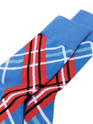 Kostkované bavlněné ponožky Charles Jeffrey Loverboy modré