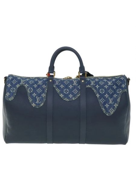 Torba podróżna skórzana retro Louis Vuitton Vintage niebieska