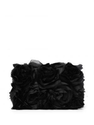 Clutch somiņa ar ziediem Erdem melns