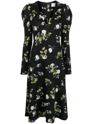 Trykt floral dress Erdem svart