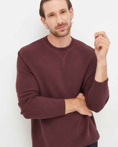 Pamučni pulover Sisley bordo