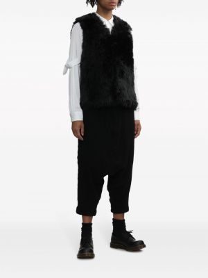 Kažokādas veste ar v veida izgriezumu Black Comme Des Garçons melns
