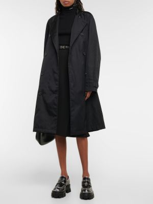 Krátký kabát z nylonu Prada černý