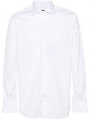 Βαμβακερό πουκάμισο Canali λευκό