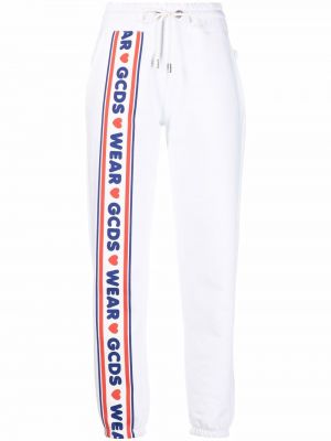 Pantalon de joggings à imprimé Gcds blanc
