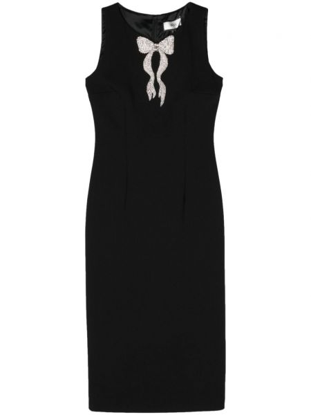 Μίντι φόρεμα με φιόγκο από κρεπ Nissa μαύρο