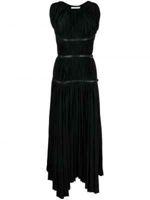 Πλισέ φόρεμα με αγκράφα Prada Pre-owned μαύρο