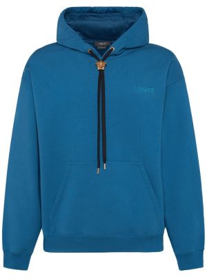 Pamut hímzett kapucnis melegítő felső zsebes Versace