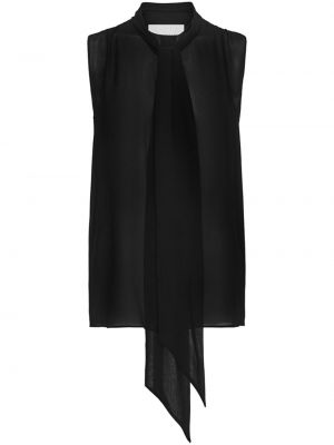 Копринена блуза с панделка Frame черно
