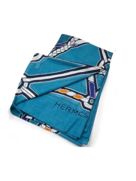 Retro seiden schal Hermès Vintage blau