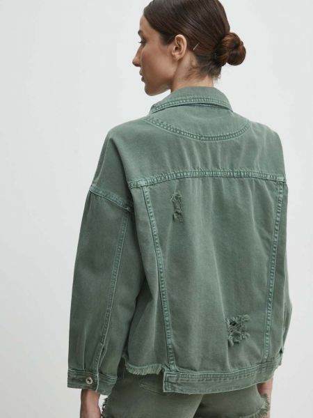 Джинсова куртка оверсайз Answear Lab зелена