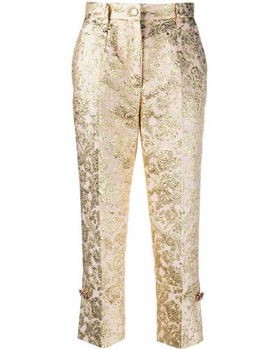 Pantalones de tejido jacquard Dolce & Gabbana dorado