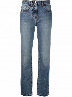 Brodert straight jeans Palm Angels blå