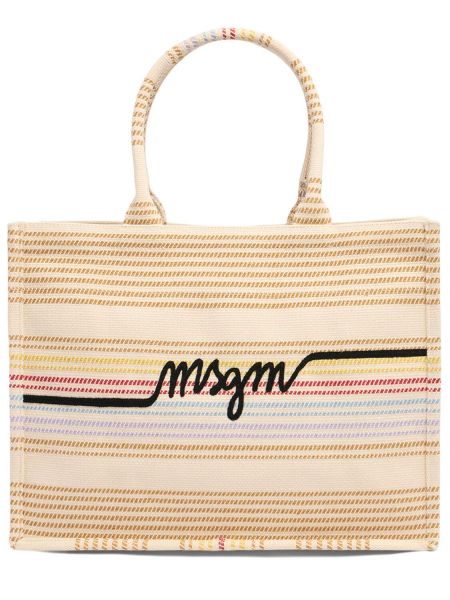 Τσάντα shopper Msgm μπεζ