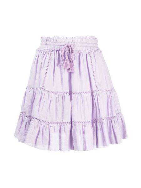 Mini spódniczka elegancka Isabel Marant Etoile fioletowa
