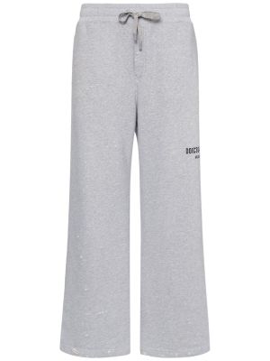 Pantaloni de jogging zdrențuiți din bumbac din jerseu Dolce & Gabbana