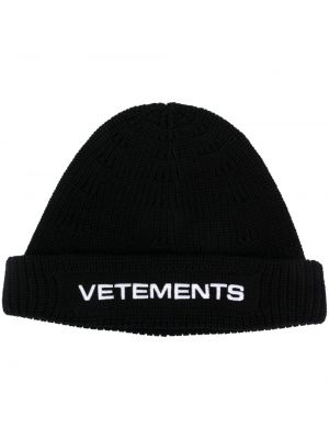 Haftowana czapka z wełny merino Vetements