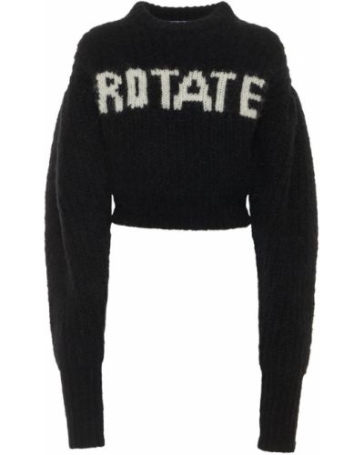 Sweter wełniany Rotate czarny