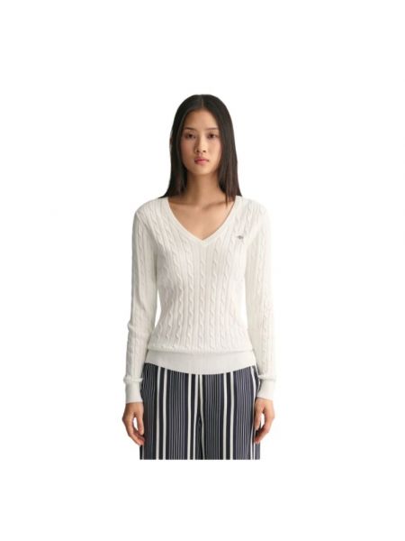 Sweter bawełniany Gant biały