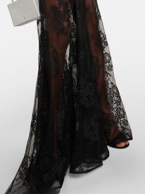 Dolga obleka s cvetličnim vzorcem s čipko Rasario