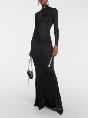 Dlouhé šaty jersey Balenciaga černé
