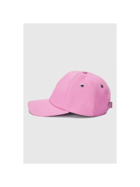 Haftowana czapka z daszkiem Ami Paris różowa