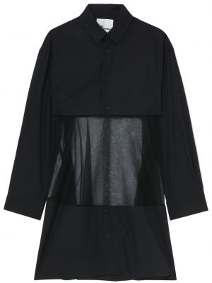 Sukienka koszulowa na guziki bawełniana klasyczna Noir Kei Ninomiya - сzarny