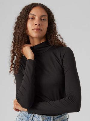 Marškinėliai ilgomis rankovėmis Vero Moda juoda