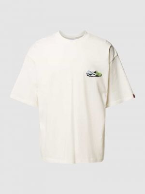 Koszulka z nadrukiem oversize Review biała