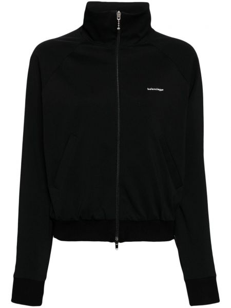 Jachetă lungă cu fermoar cu imagine Balenciaga Pre-owned negru