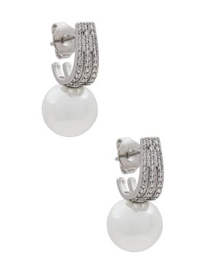 Boucles d'oreilles avec perles à boucle Shashi argenté
