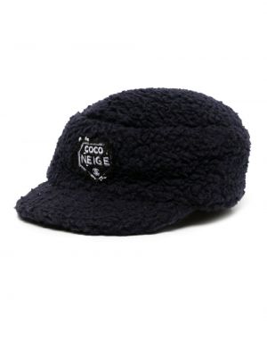 Haftowana czapka z daszkiem polarowa Chanel Pre-owned niebieska