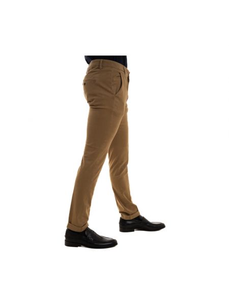 Pantalones chinos slim fit de algodón Dondup marrón