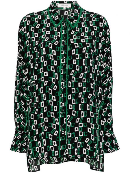 Krave bluse med knapper Dvf Diane Von Furstenberg sort