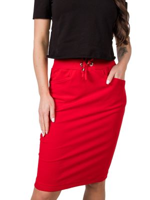 Pletená sukňa Fashionhunters červená
