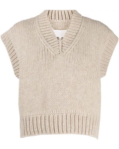 beige knit vest