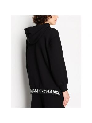 Bluza z kapturem z wiskozy Armani Exchange czarna