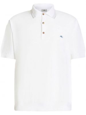 Siuvinėtas polo marškinėliai Etro balta