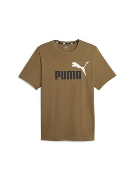 Хлопковая футболка Puma коричневая