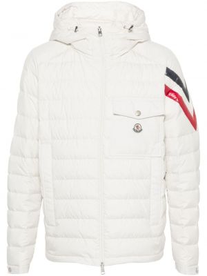 Prošivena jakna s kapuljačom Moncler bijela