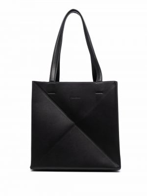 Kožená nákupná taška Nanushka čierna