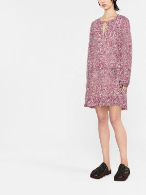 Sukienka z nadrukiem w abstrakcyjne wzory Isabel Marant Etoile różowa