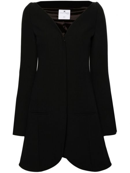 Παλτό από κρεπ Courreges μαύρο