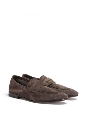 Seemisnahksed loafer-kingad Zegna pruun